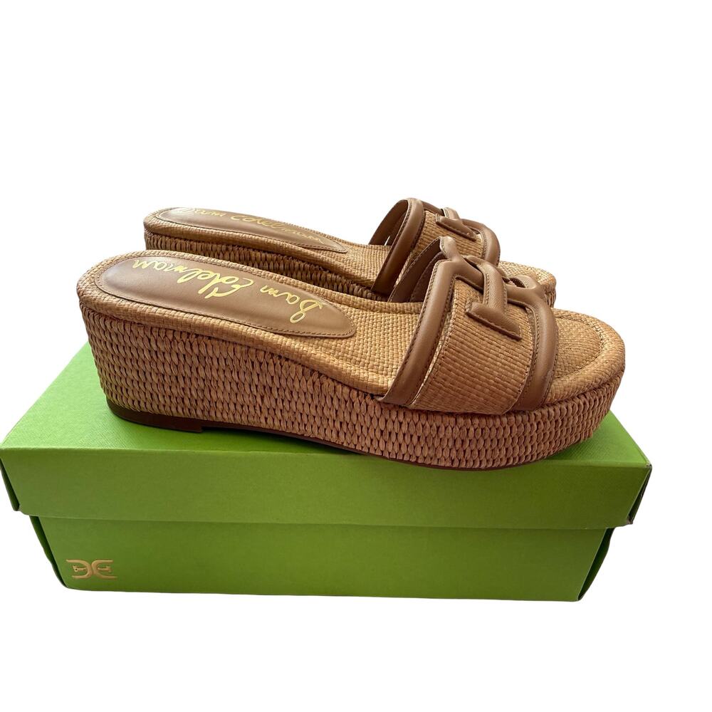 Sam Edelman Women's Sand Dune Leather Weave Pauleena Espadrille Sandals Size 6.5 - Picture 6 of 10